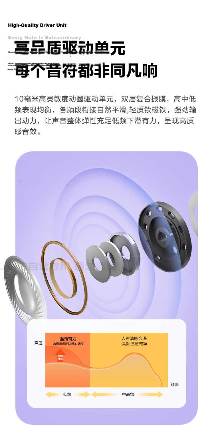 JBL TUNE BUDS 2 Wireless Bluetooth Earphones, Second Generation Liuli Beans, Long Battery Life Noise-Cancelling Earphones, Compatible with Huawei and Apple Phones, Transparent Black 8