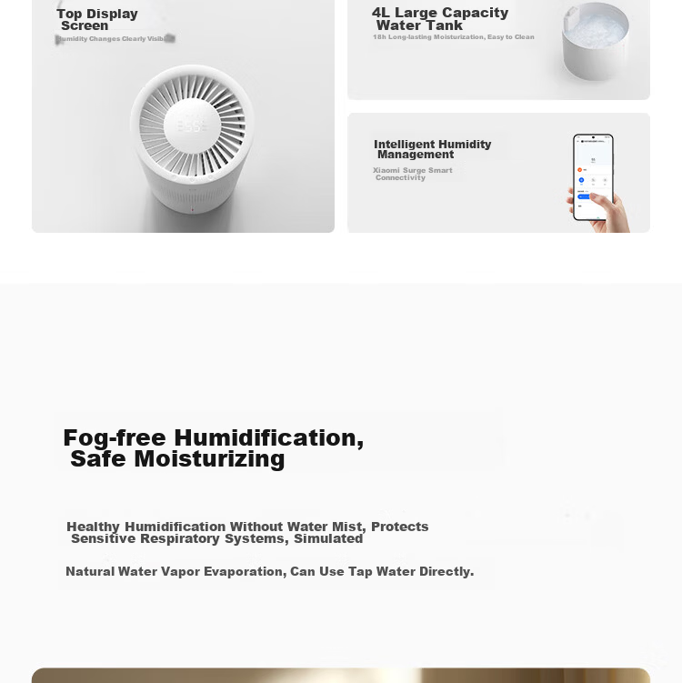 Mijia Xiaomi (MI) Mist-Free Humidifier 3-800, Quiet Home Bedroom Office 6L Large Capacity, 800ml/h Fast Humidification CJSJSQ04ZMZ Gift Moisturizing for Wome 5