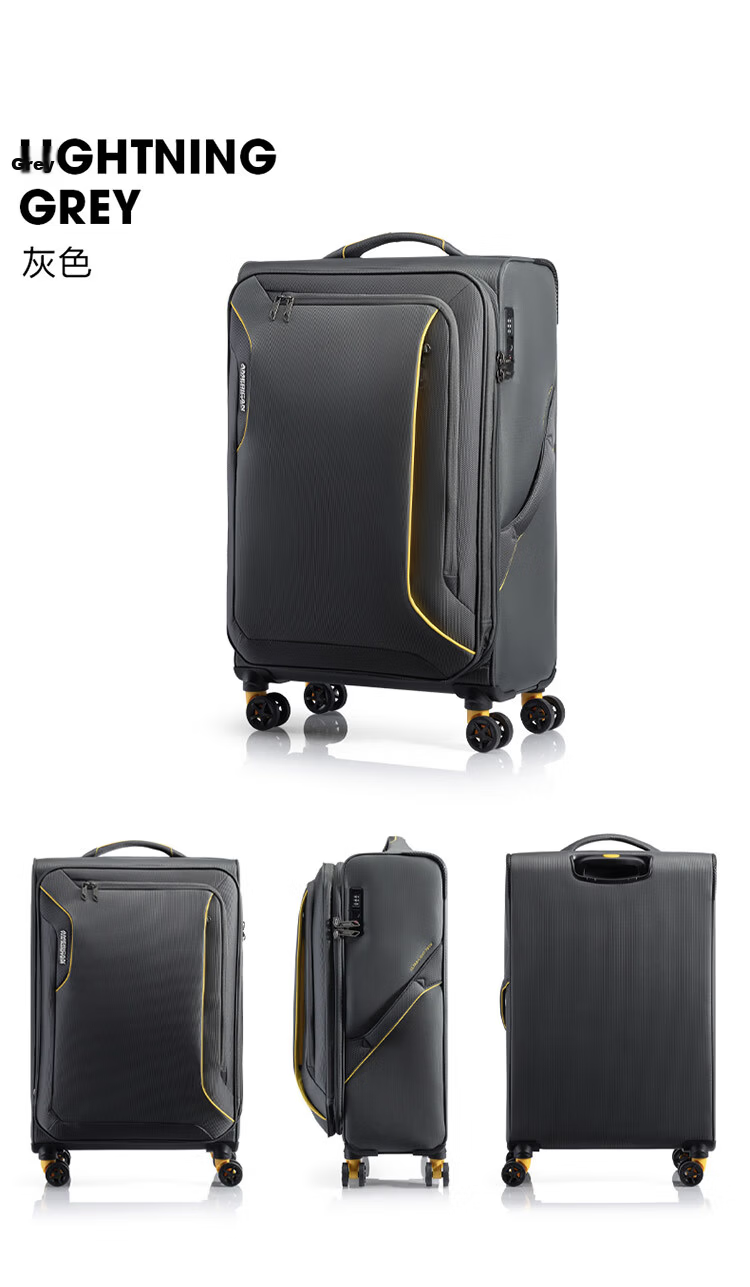 AMERICAN TOURISTER Luggage, 26-Inch Expandable Suitcase, Large Capacity Soft Case with Wheels And Password Lock, Business Travel Case, DB7 Gray 9