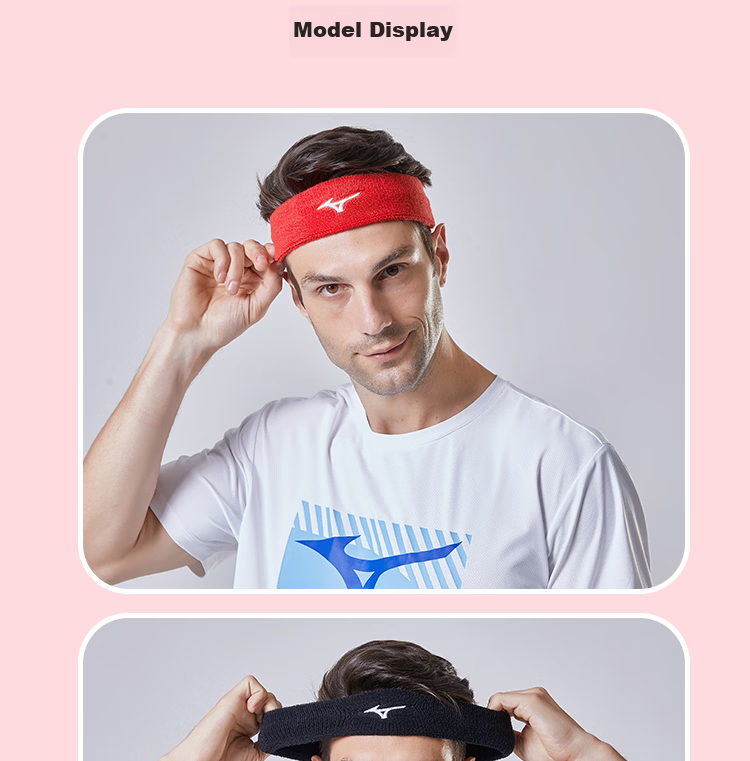 MIZUNO Sports Headband for Men And Women, Running Basketball Fitness Sweat-Absorbing Breathable Headband 006-29 Light Blue Single Band 18
