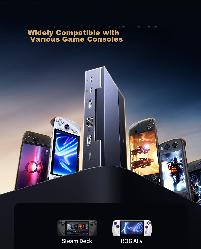 UGREEN Compatible with Steam Deck/OLED/ROG Expansion Dock, Xbox Series X|S Expansion Dock, Legion Go Phone/Tablet Expansion Dock, DP1.4 Screen Mirroring, 4K 120Hz 24