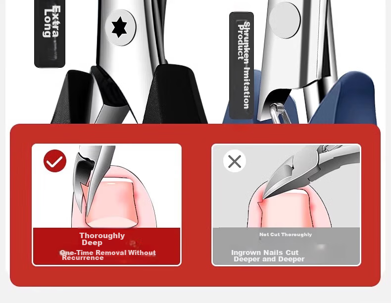 Jinjia German Craft Ingrown Toenail Scissors Original Slant Nail Clippers 2-Piece Household Eagle Beak Podiatry Tool Inflammation Treatment 18