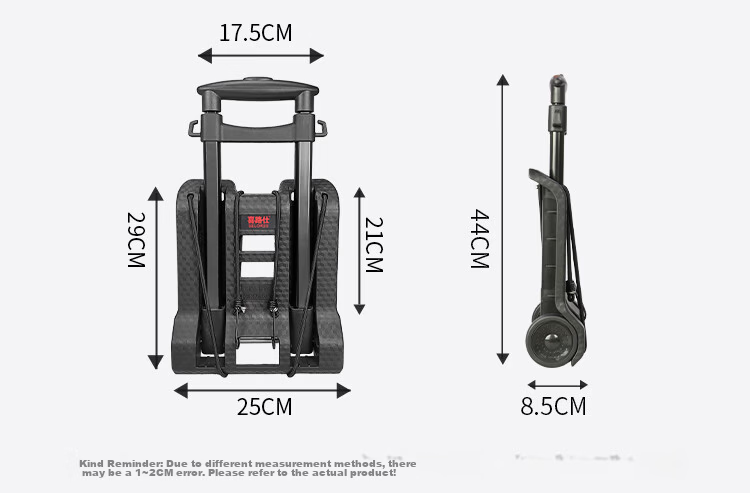 Xilushi Folding Trolley Cart Portable Shopping Cart Luggage Cart Load Capacity Approx. 35kg BY07 17