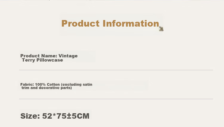MUJI A-Class 100% Cotton Terry Pillowcase Summer Home Pure Cotton Pillow Cover 52x75cm Single Pack 15