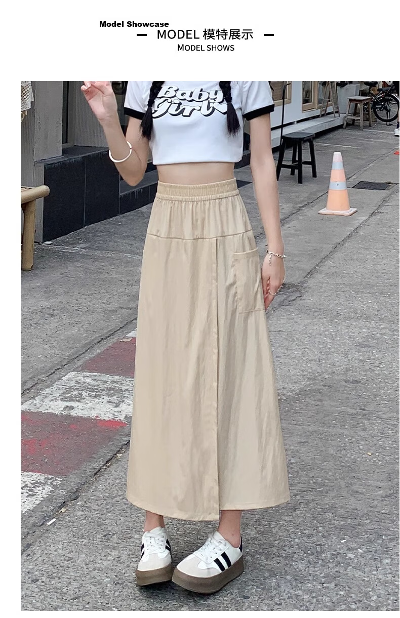 Langsha American Style Workwear High-Waist Slim A-Line Skirt Pants Loose Casual Yamamoto Wide-Leg Skirt Pants for Women 2026 New Arrival 22