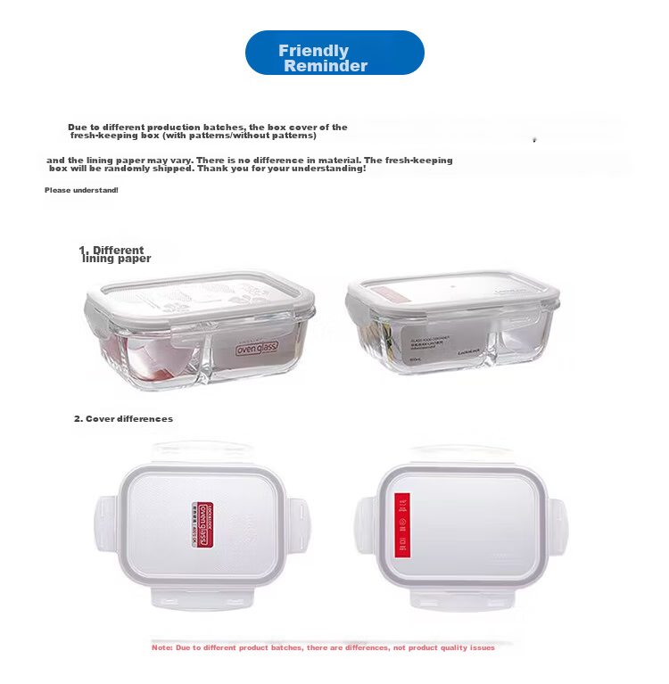 Lock&Lock 1.02L Large Capacity Heat-Resistant Glass Lunch Box with Two Compartments, Microwaveable, Airtight Storage Container 1