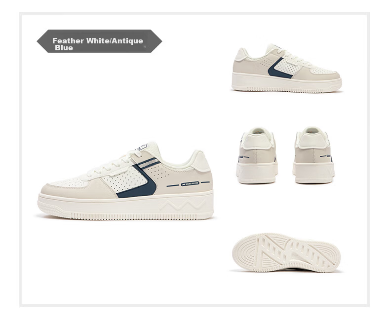 361° Men's Sports Shoes, Air Force One Retro Thick-Soled Heightening White Sneakers, Casual Versatile Skateboard Shoes, 672426611-1 29