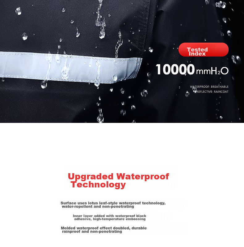 Beimei Raincoat And Rain Pants Set, Thickened Two-Piece Cycling Adult Double-Layer Motorcycle Rainwear for Men And Women, Waterproof Delivery Suit 6