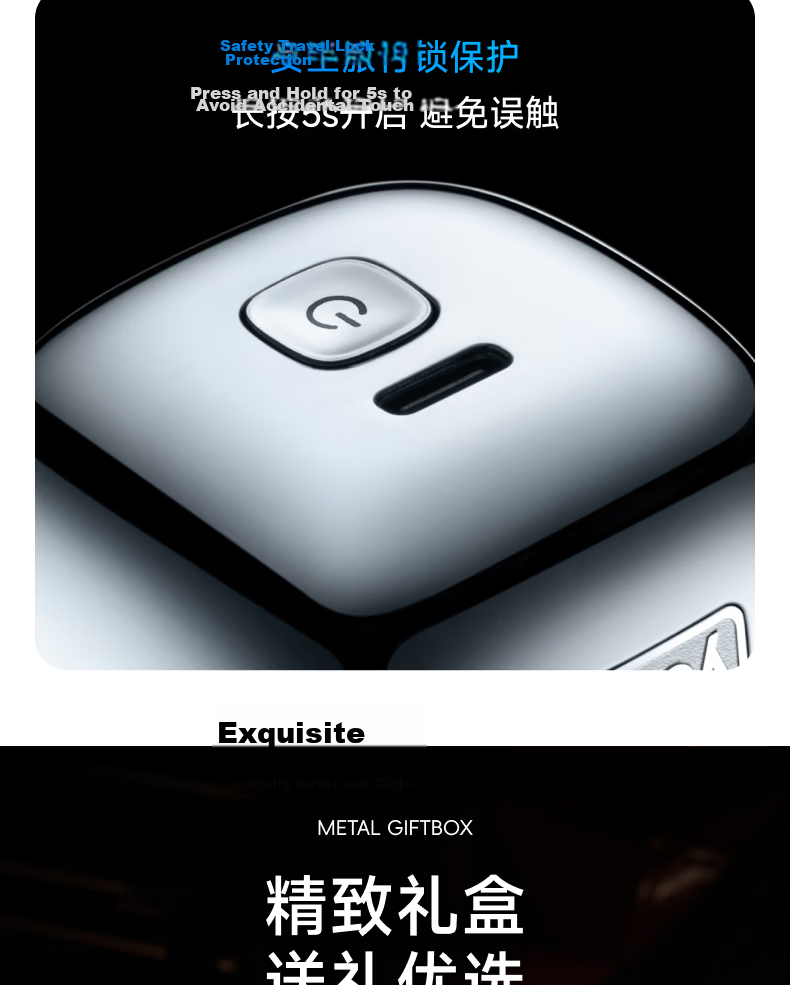 Yoose Electric Shaver And Nose Hair Trimmer, Portable Two-In Razor for Men, Birthday Gift for Boyfriend Or Husband, Xiaomofang D1-T Klein Blue 23