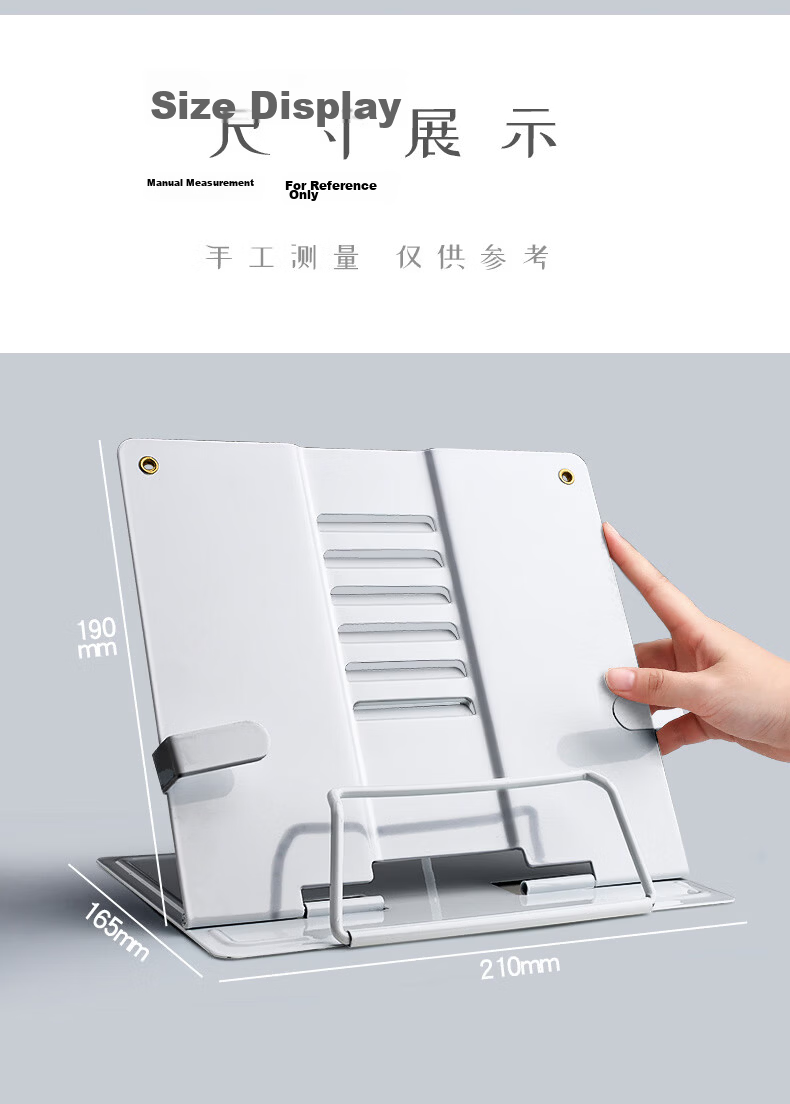 Jianfan Metal Reading Stand, Children's Book Holder, Book Support, Book Clamp, Reading Aid, Bookshelf, Desktop Book Stand, Book Holder for Table, Book Rack, Dark Blue 12