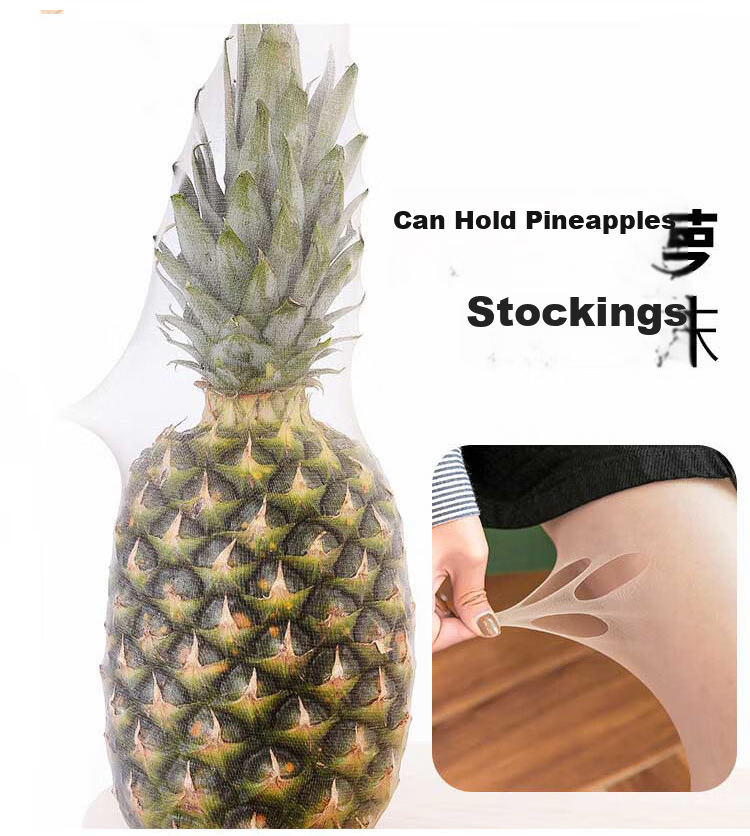 LangSha Women's Summer Ultra-Thin Pineapple Tights, Cuttable, Anti-Slip, Flesh-Colored Pantyhose, Sexy Thigh-High Stockings 3