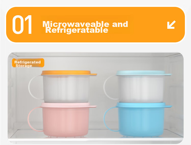 Tupperware 460ml Microwaveable Crystal Soup Bowl Portable Lunch Box for Students and Office Workers, Suitable for Picnic and Camping, Single Juice Orange 5