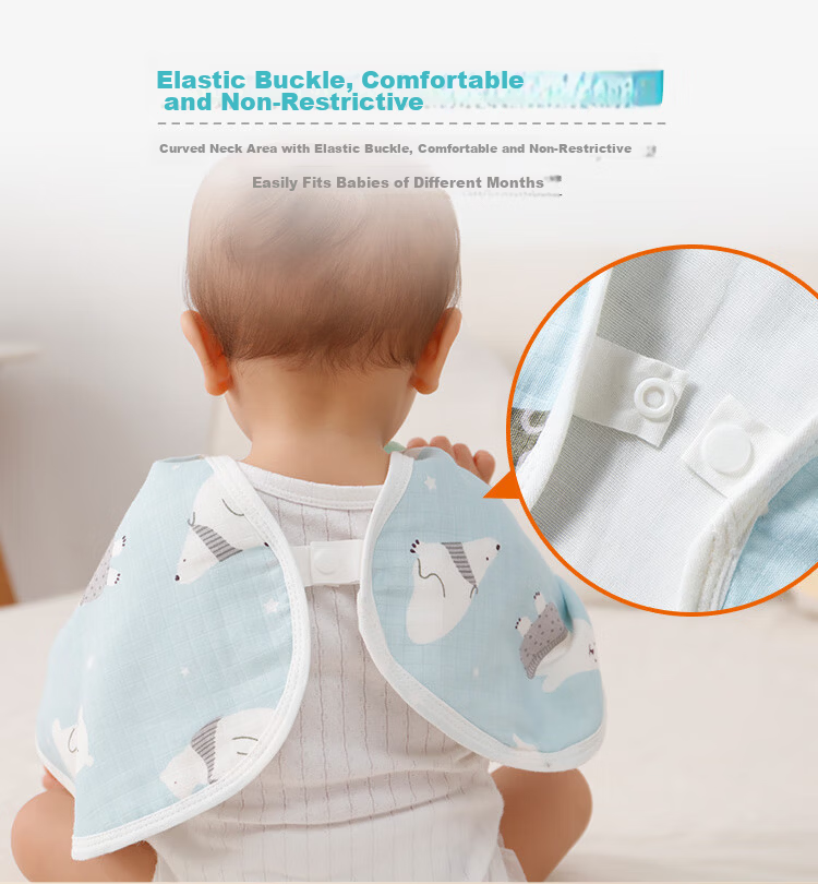 Xiqinbao Baby Burp Cloth, 6-Layer Gauze, Newborn Bib, Baby Cloud Pillow [2-Pack Class A], Blue 9