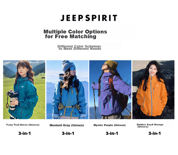 JEEP SPIRIT Unisex Outdoor Jacket Men's Spring Autumn Casual Sports Hooded Windproof Mountaineering Coat 4