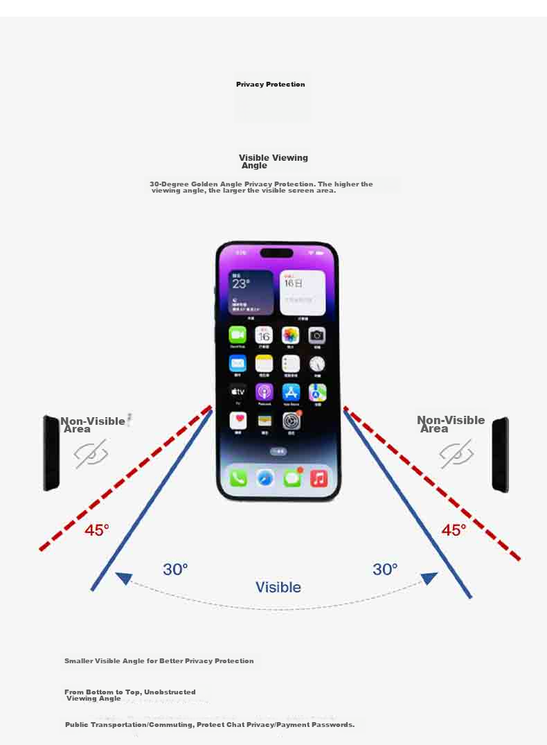BELKIN Apple iPhone 15 Pro Tempered Glass Screen Protector Privacy Anti-Spy Film Antibacterial Shockproof OVA149 5