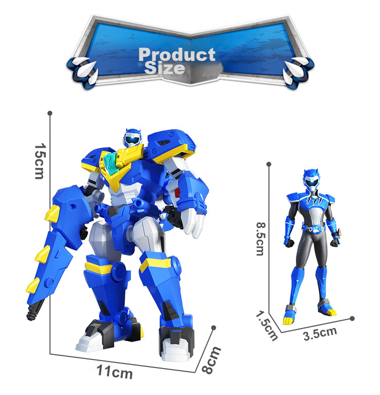 JUMPGO Mini Special Agent Super Dinosaur Power Transforming Dragon King Toy Boys Children's Gift 7