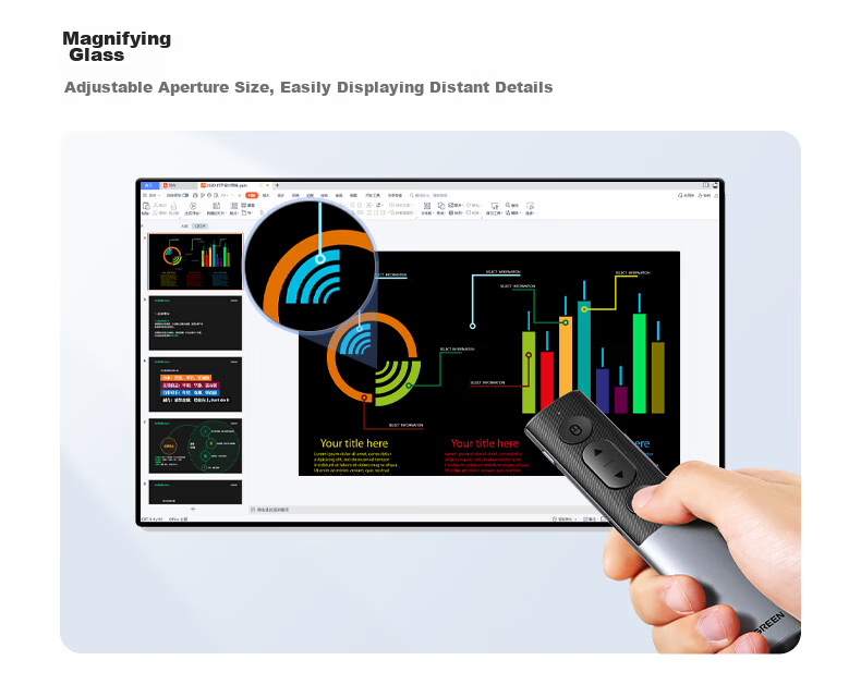 UGREEN Laser Pointer for PPT Presentations, Teacher's Use, Bluetooth Connection Rechargeable Model, Large Conference Presentation Pointer Projector Pen, Compatible with Seewo Whiteboard/matte Screen, 45489 10