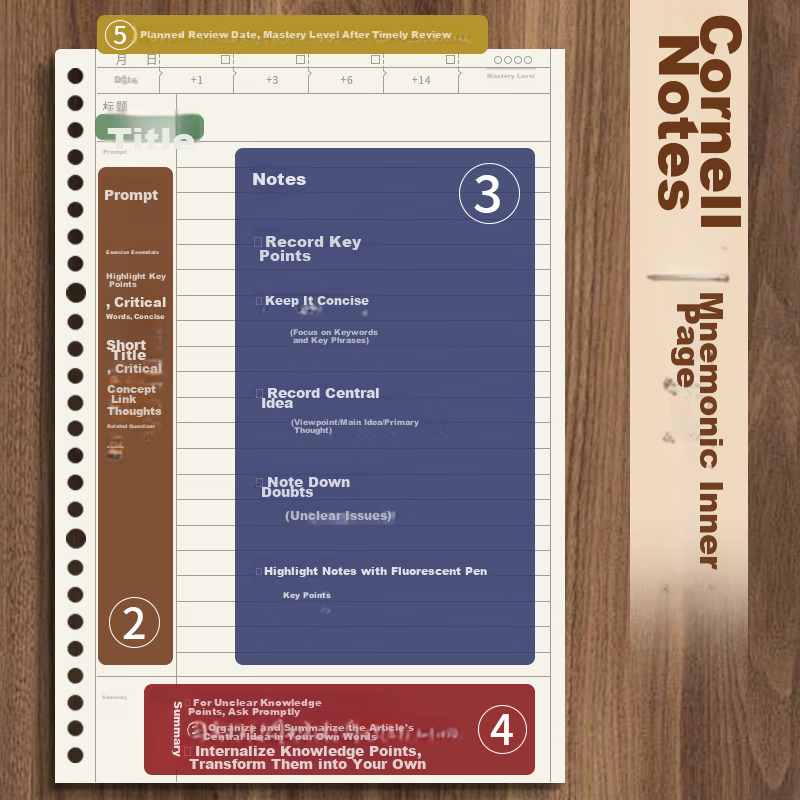 Xinshida B5/120 Pages Loose-Leaf Composition Notebook with 400 Grids, Annotation And Correction Columns, Square Paper for Grades 3-6, 16K Large Size, Specialized Chinese Language Notebook for Primary And Middle School Students with Side Annotations 3