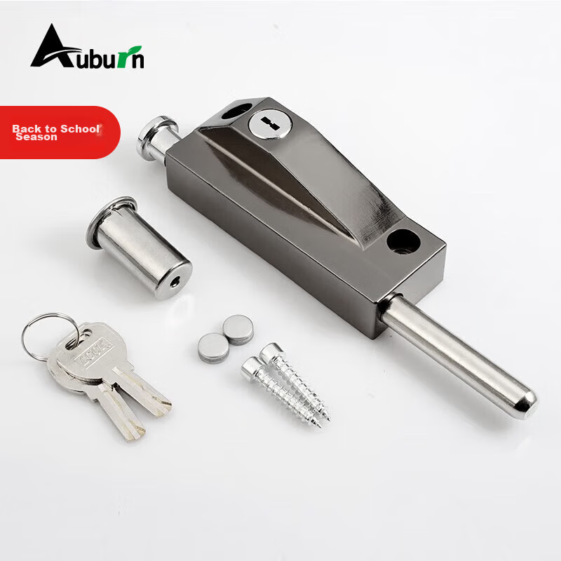 Auburn Floor Bolt Lock Rotating Door Bolt Lock Glass Door Lock Aluminum Alloy Door Bolt Lock 226 Black