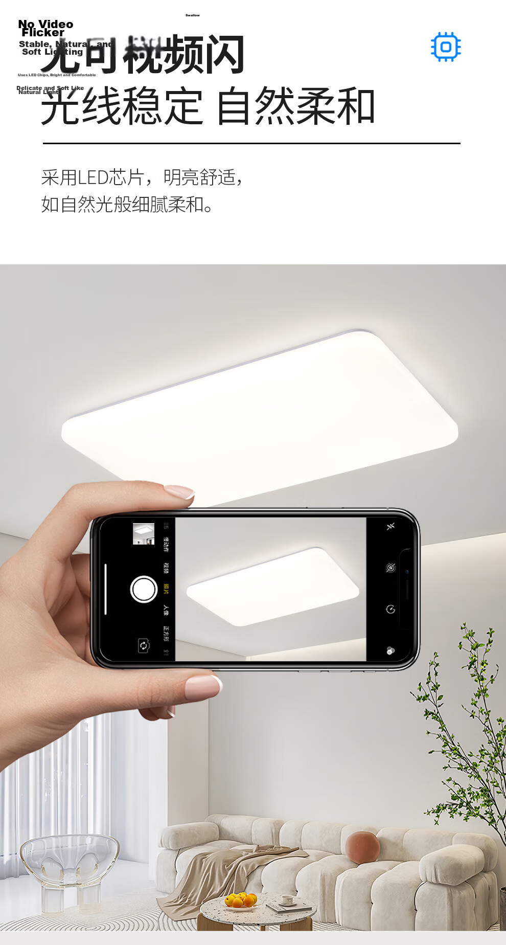 NVC Next-Day Delivery Ceiling Light Living Room Lamp Simple Cream Style LED Lighting Bedroom Lamp Dining Room Snow White 1 3