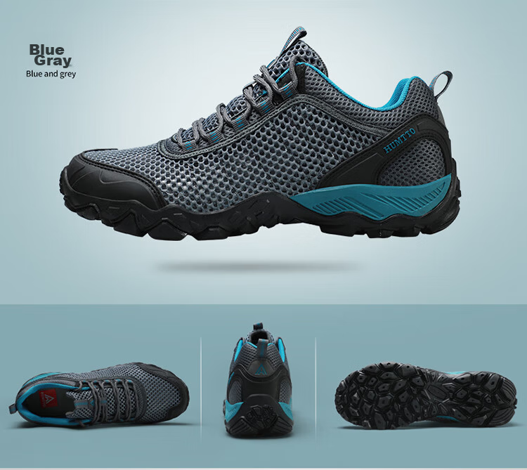 HUMTTO Mesh Hiking Shoes Non-slip Wear-resistant Men's Outdoor Mountaineering Breathable Casual Shoes Sand Camouflage Size 43 15