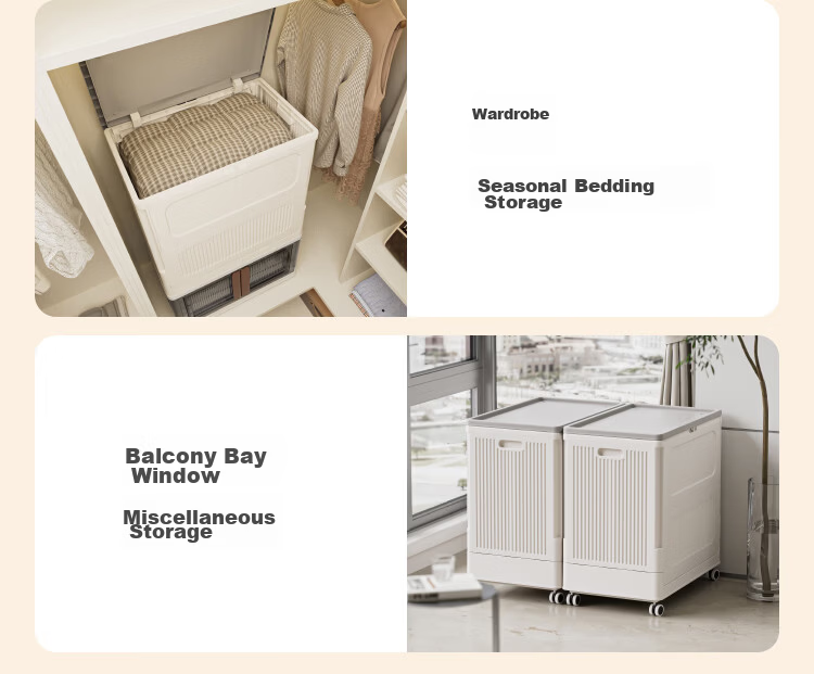 JD Jingzao [Junenezhuang] Foldable Storage Box with Lid and Wheels Large Capacity 64*67*40 cm 15