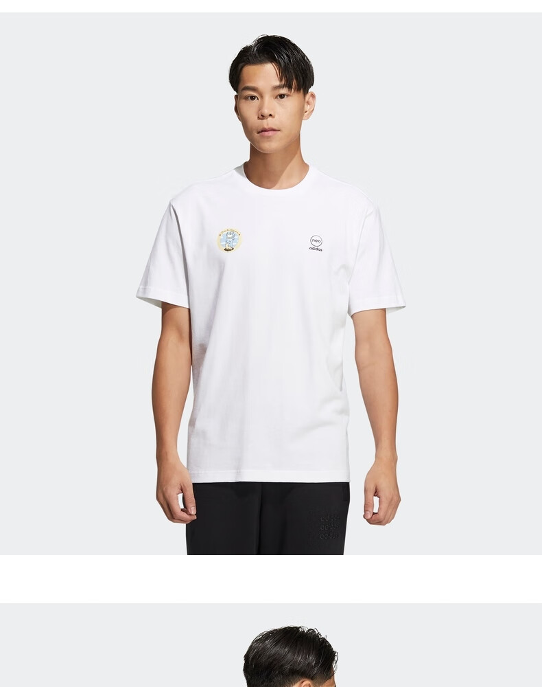 Adidas NEO Valentine's Day Gift, Men's Casual Series M SW SLOGAN TEE Short-Sleeve Top HC9740, Size 2XL 2