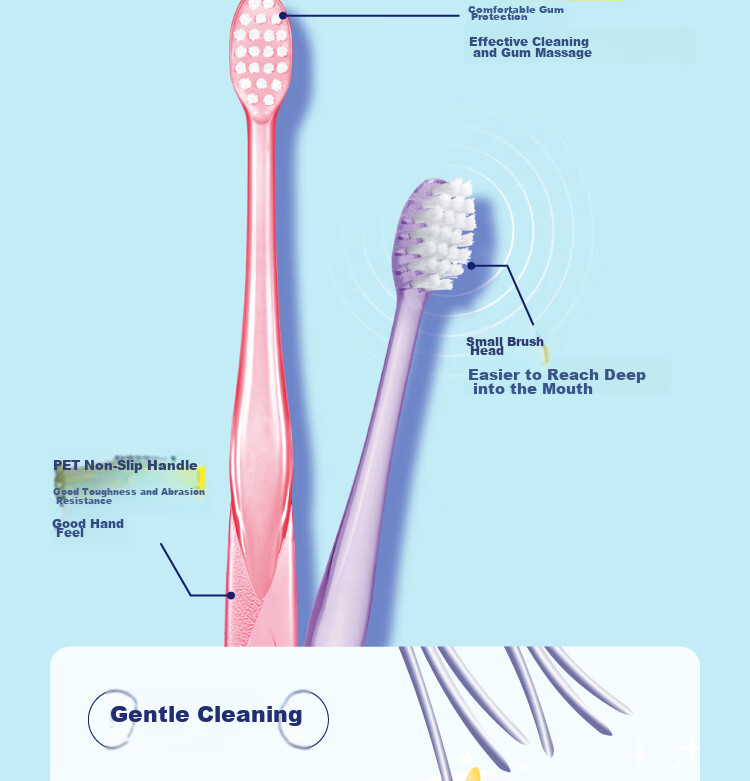 Ora2 Toothbrush (Medium Bristles, 10 Pack) Small Brush Head Deep Cleaning Random Color Selection 5
