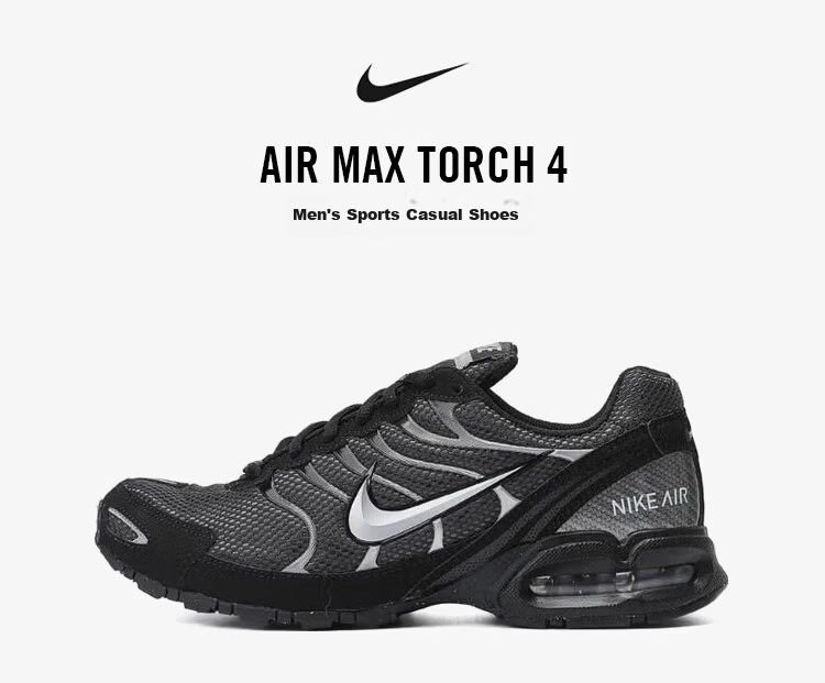 Nike Men's Sports Casual Shoes AIR MAX TORCH 4 Sports Shoes 343846-002 Black Grey Size 41 1