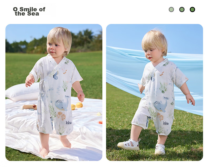 Betis Baby Clothes Summer Thin Newborn Short Sleeve Bamboo Cotton Gauze Romper Pajamas 19