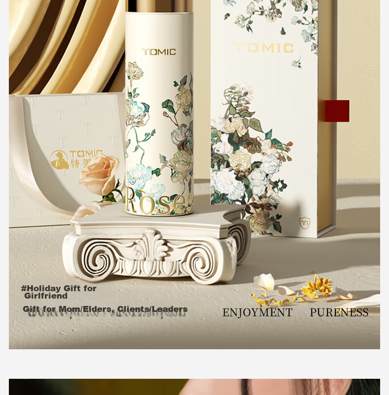 TOMIC Pure Titanium Antibacterial Insulated Water Bottle Van Gogh Collaboration Portable Outdoor Car Travel Pocket Cup Teacher's Day Gift 13