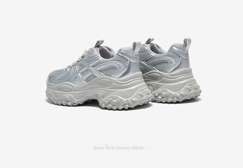 BASTO 25 Autumn New Dad Shoes Fashion Thick Sole Height Increasing Women's Shoes D3656CM5 Dark Gray 35 30