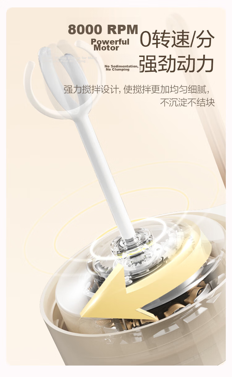 JD Jingzao Mini Cyclone Electric Stirring Glass Cup GLASS Automatic Coffee Cup Rechargeable [High Borosilicate Glass] 350ml 5