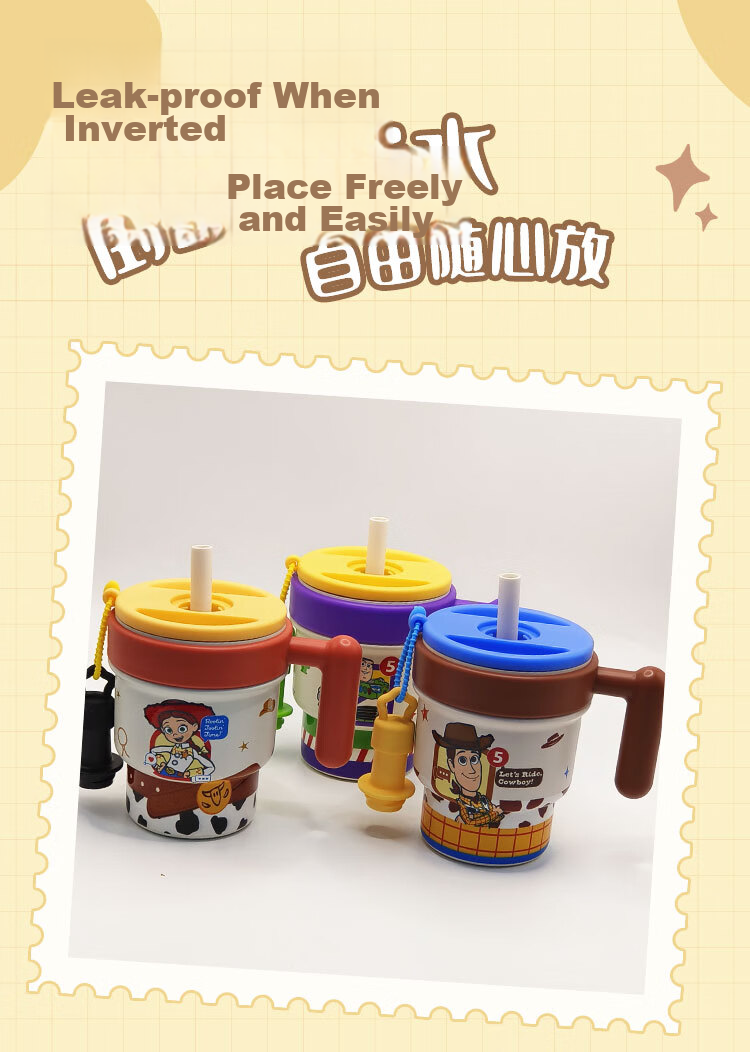 Disney Toy Story Girls Straw Insulated Tumbler Stainless Steel Large Capacity Cup 9