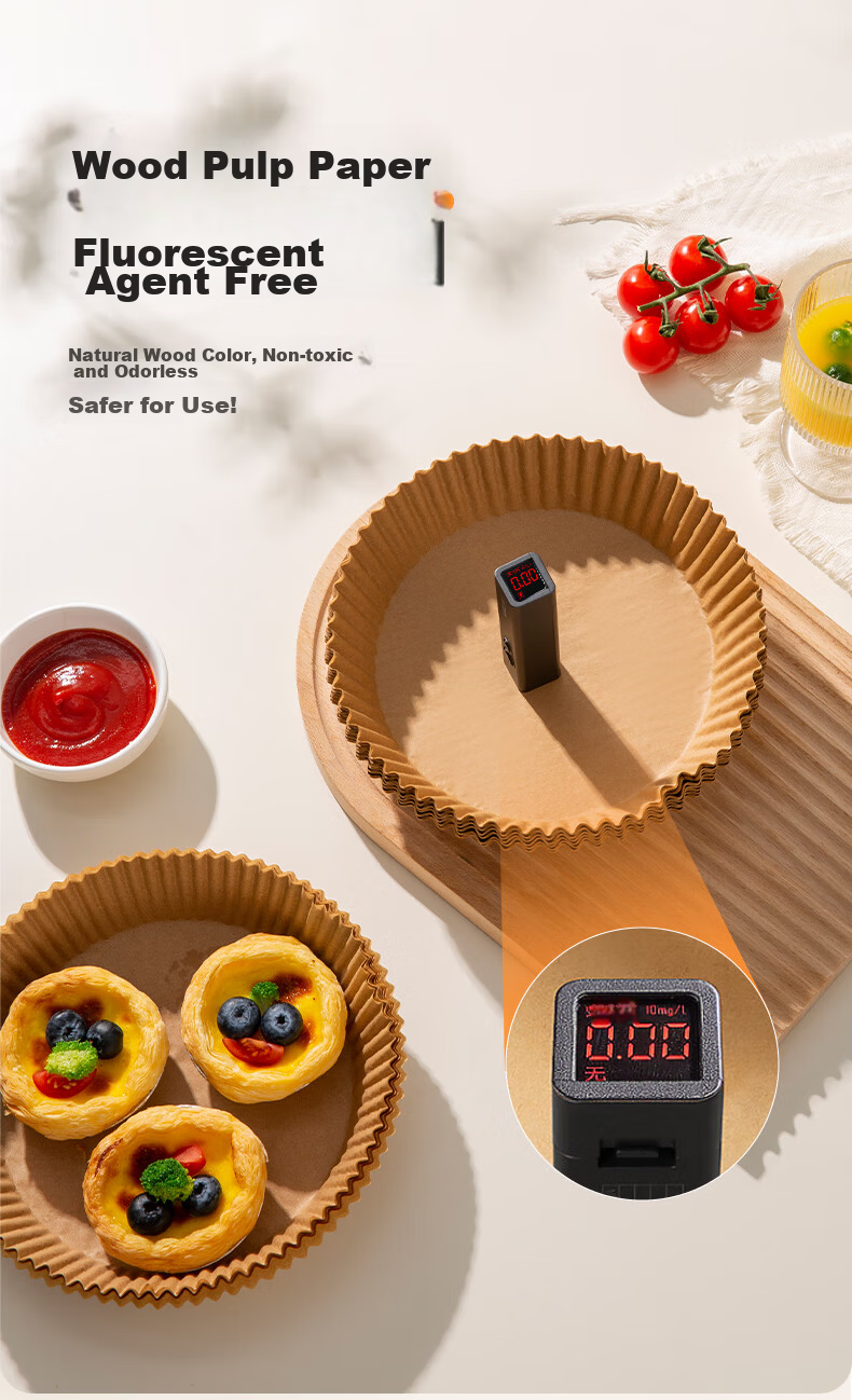 Suncha Air Fryer Special Paper Baking Tray Oven High Temperature Resistant Oil Absorption Food Grade Thickened Silicone Paper Round 100 Pieces 5