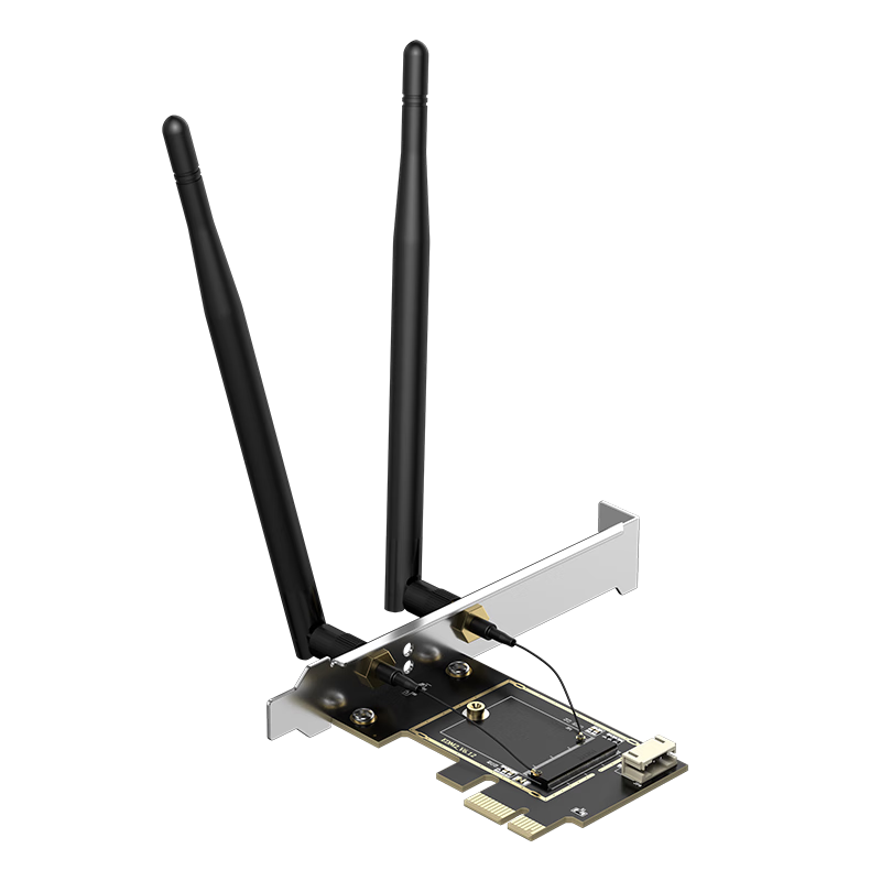 EDUP NGFF M.2 to PCI-E Desktop Adapter Card Wireless Network Card Intel 9260 AX200 Bare Board with AC Antenna EP-9625