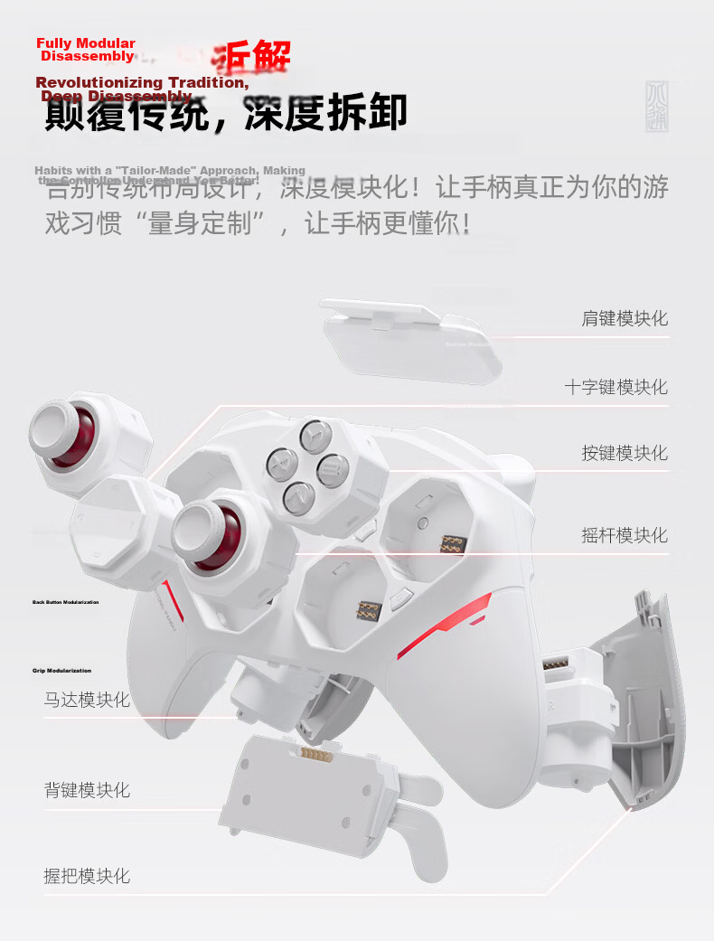 Betop Pangu Modular AI-Controlled Gaming Controller PS Competitive DIY Dual Trigger Xbox PC Wireless Bluetooth NS Motion Steam Quick-Release Mobile Yingzhiren Zero 23