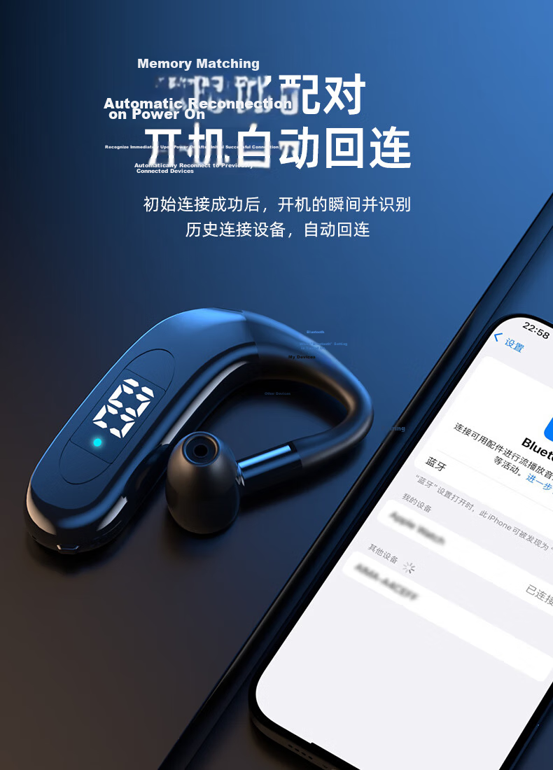Guiyin A18 2026 New Wireless Bluetooth Earphones Ear-Hook Long Battery Life Sports Running Driving Noise Cancelling Compatible with Huawei Apple Oppo Xiaomi Vivo 12