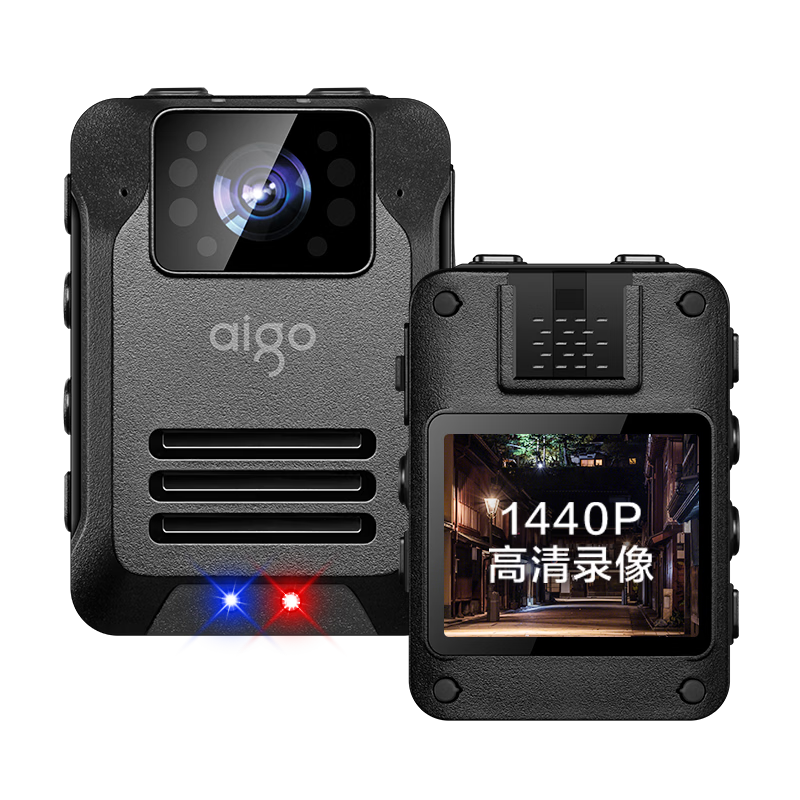 Aigo Body-Worn Camera, High-Definition Portable Recorder, Chest-Mounted Explosion-Proof Small Audio Recorder with Remote Control T5 256GB
