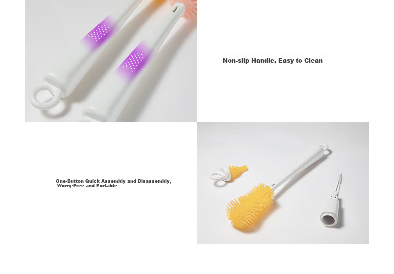 AVENT Philips Avent Baby Bottle Brush Cleaning Set Long Handle Silicone Nipple Brush 3-in-1 Yellow 31