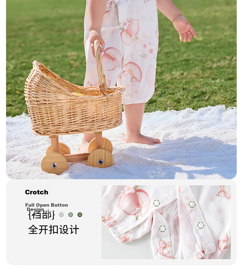 Betis Baby Clothes Summer Thin Newborn Short Sleeve Bamboo Cotton Gauze Romper Pajamas 11