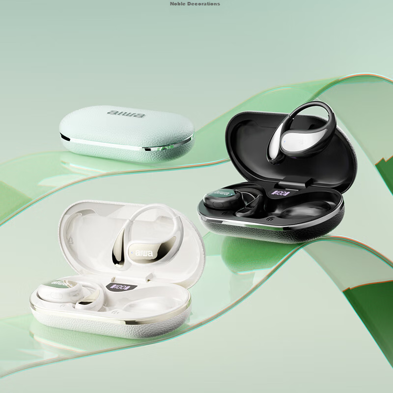 Aiwa AW35 Lightweight Luxury Experience Bone Conduction Open Wireless Sports Ear-Hook Bluetooth Headphones Compatible with Huawei Xiaomi Apple Honor Latest Model White 19