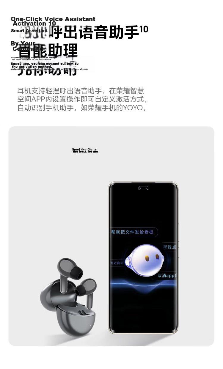 Honor Earbuds 4【National Subsidy】Honor Bluetooth Earphones Dual Titanium Dynamic Drivers Noise Cancelling Long Battery Life Comfortable Compatible with Honor Phones Starry Black 17