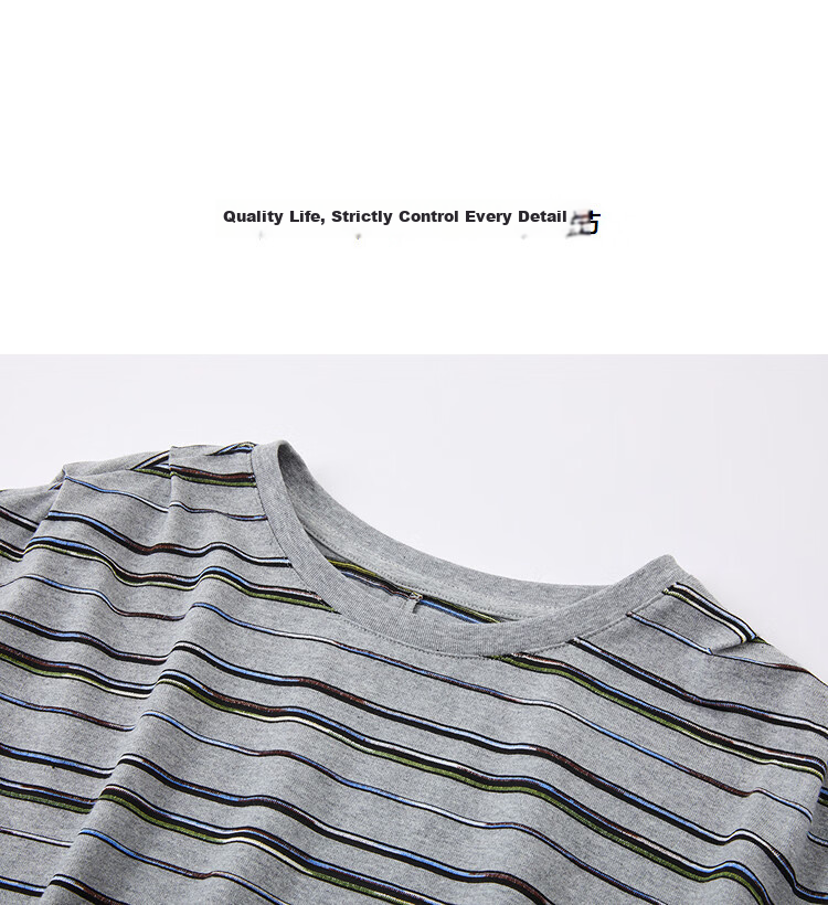 Demana [Cloud Oxygen Cotton Series] Summer Vintage Striped Sleeve-Covered Pleated Drawstring Slim Fit Petite T-Shirt for Women Premium Feel 15