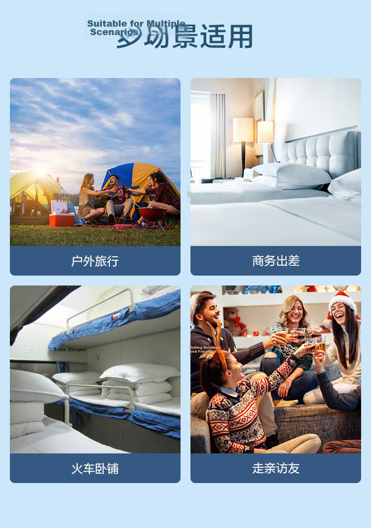 JD Original SMS-Grade Disposable Single-Person Sleeping Bag for Travel, Train Sleeper, Hotel, Hospital Accompaniment 14