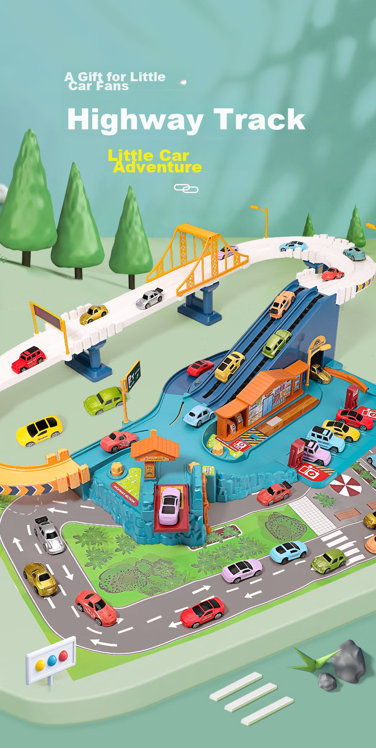 AoZhiJia Kids Toy 3-6 Years Boys Track Car Set Adventure Parking Lot Birthday Gift 2