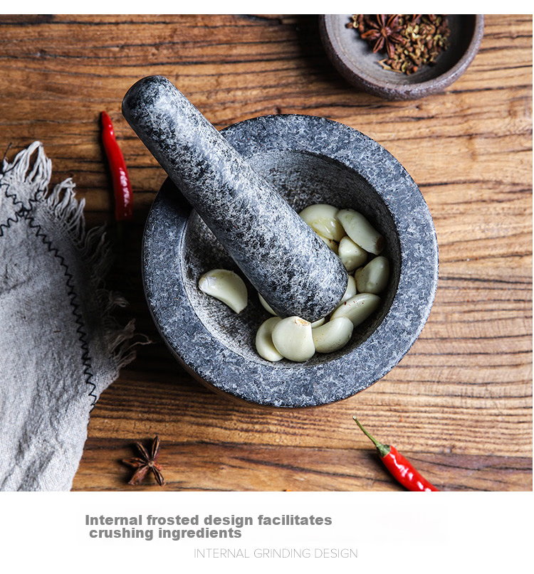 Universal Marble Garlic Crusher Mortar Pestle Garlic Masher Stone Mortar Household Grinder Ginger Crusher Spice Grinder 9