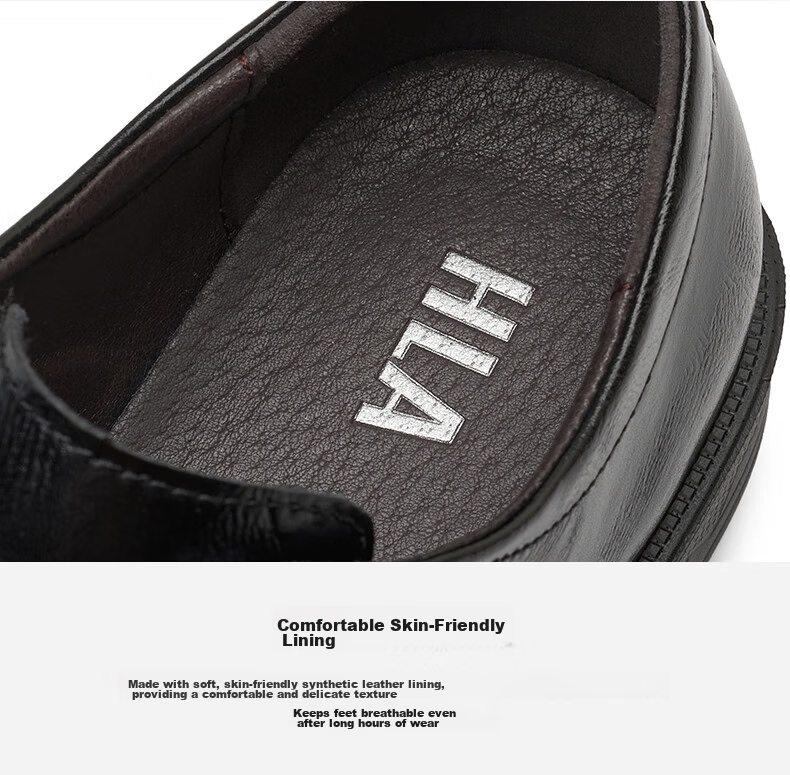 HLA Men's Business Casual Premium Dress Lace-up Derby Wedding Shoes HAAPXM3EBH111 Black Size 44 16