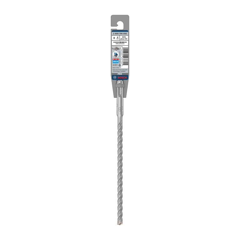 BOSCH Electric Hammer Drill Bit, Four-Hole 5 Series Round Shank, Two-Hole Two-Groove Concrete Masonry Drill Bit, 8x150x210mm, 1 Piece