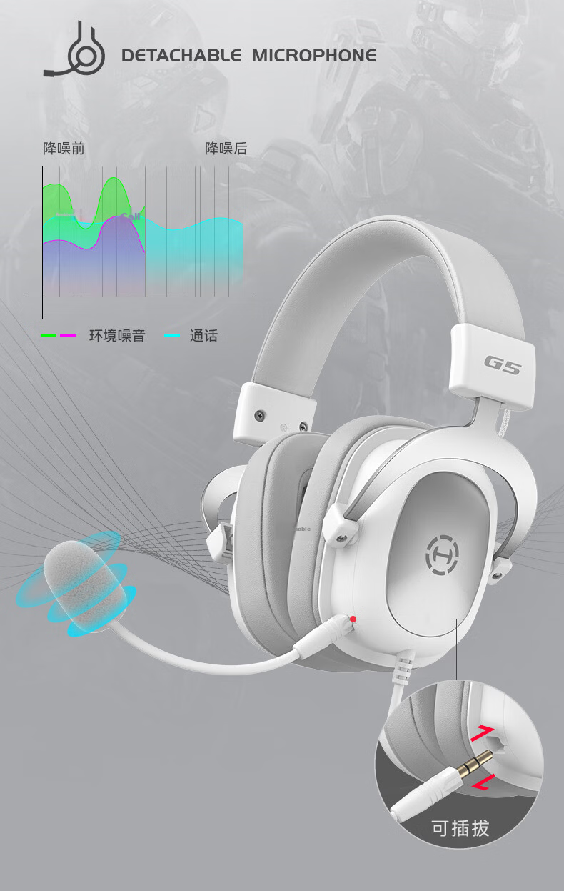 EDIFIER HECATE G5 Wired Professional Tournament-Grade Over-Ear Gaming Headset USB 7.1 Channel PC FPS Headphones Noise-Cancelling Microphone Black and Red 12